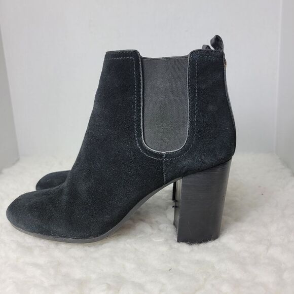 Tory Burch Women's Boot Size 8.5  Black Suede Heeled Chelsea Shoes - Picture 2 of 8